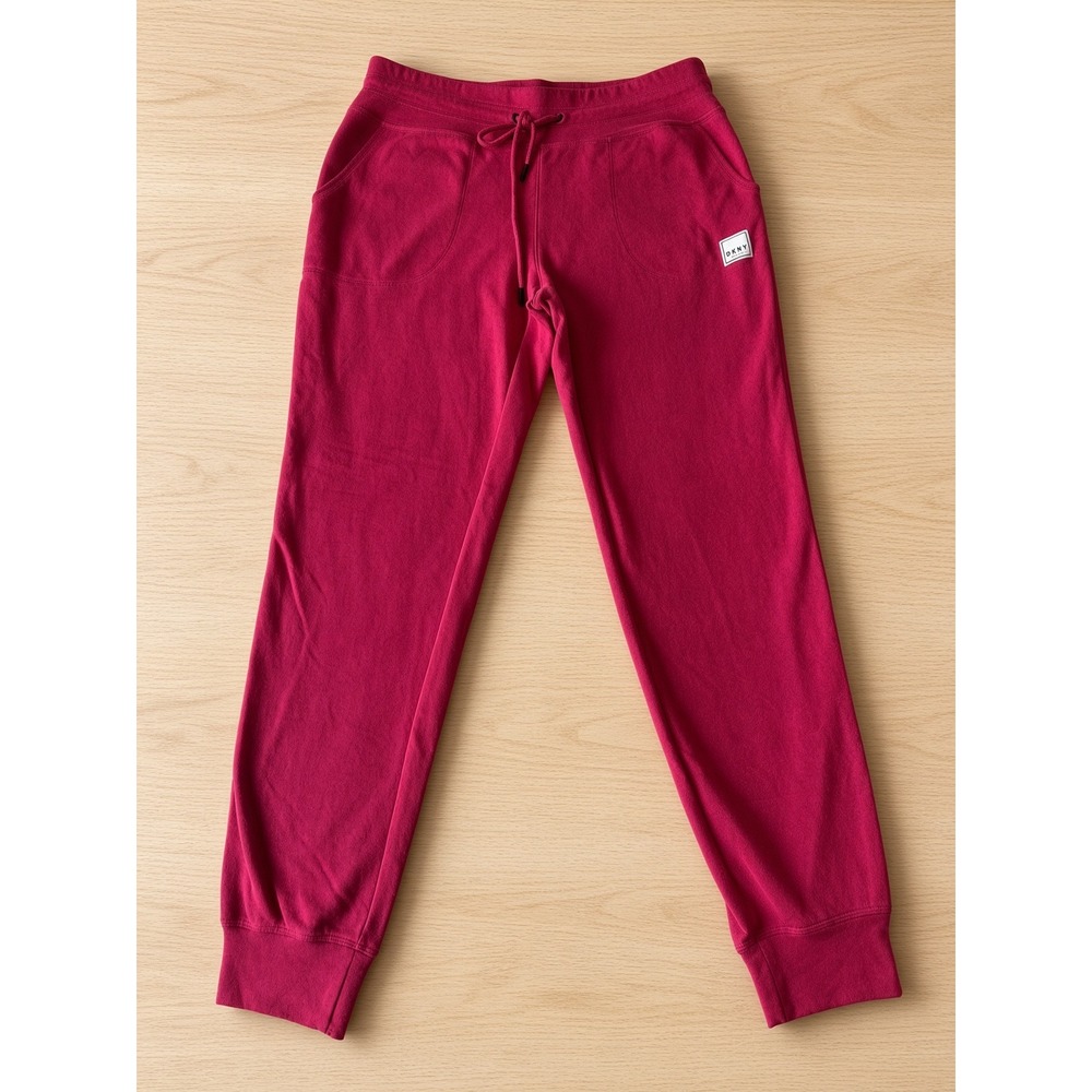 DKNY Sport Magenta Pink Jogger Sweatpants Womens Medium Drawstring Pockets